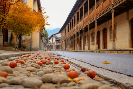 门廊前的铺路石背景