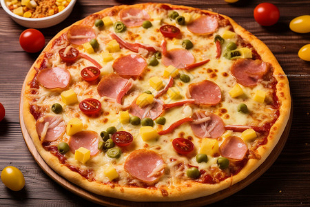 美味诱人的披萨背景图片