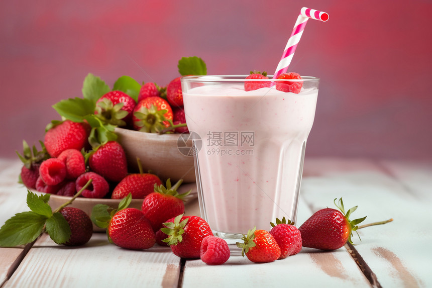 一杯营养的酸奶饮品图片