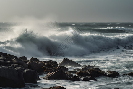 海边汹涌的海洋图片