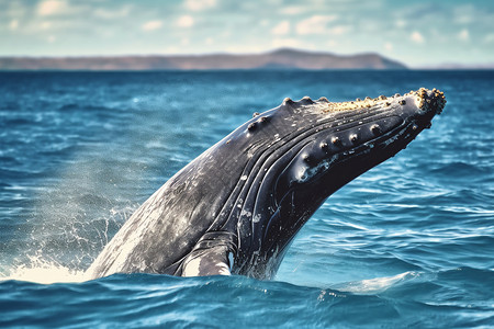 海洋中巨大的鲸鱼背景图片