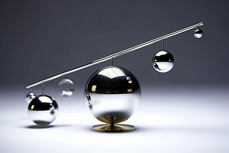 银耳环不平衡的金属球体设计图片