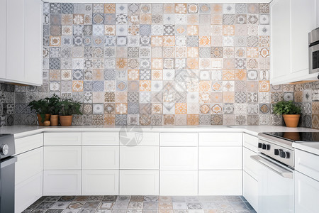 厨房墙砖厨房的瓷砖装饰背景
