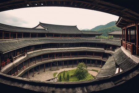 福建村土楼的图背景图片