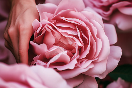 一只玫瑰花一朵粉色玫瑰花背景