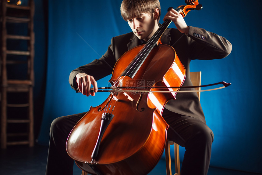 演奏大提琴的男人图片