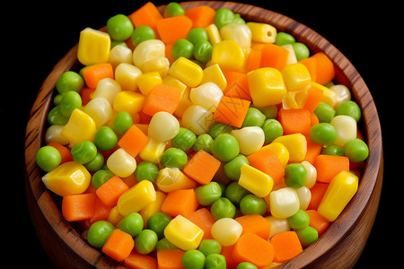 混合蔬菜粒胡萝卜玉米青豆高清图片