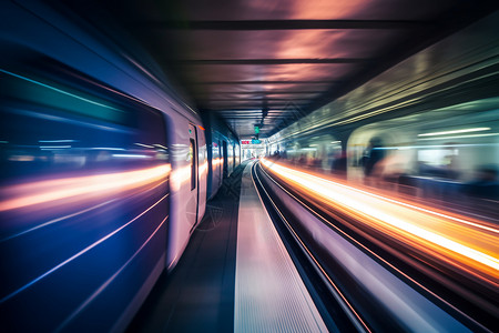 未来移动城市地铁的速度背景