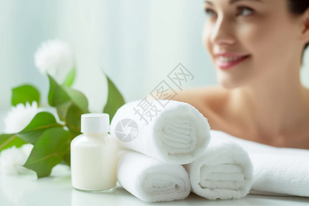 浴巾背景皮肤护理设计图片