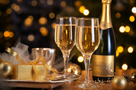 庆祝节日的香槟酒高清图片