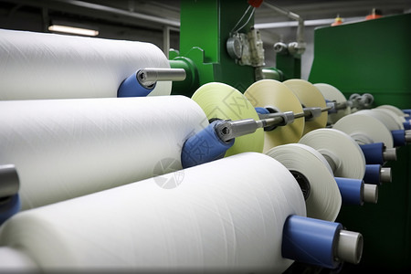 棉线生产车间高清图片