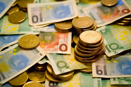 金钱的交易什锦欧元钞票高清图片