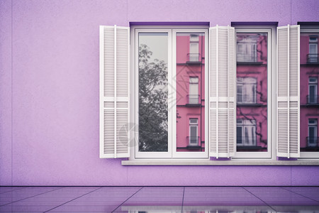 紫色小清新建筑外墙背景图片