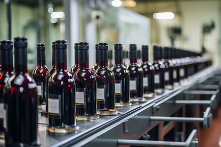工厂的红酒未装瓶的高清图片