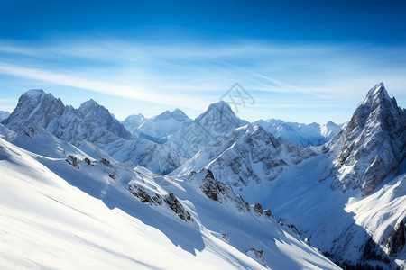 壮观的雪山风貌背景图片