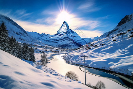 高清雪山壁纸背景图片