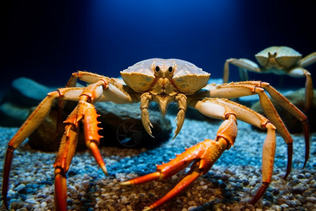 海底螃蟹特写镜头背景图片