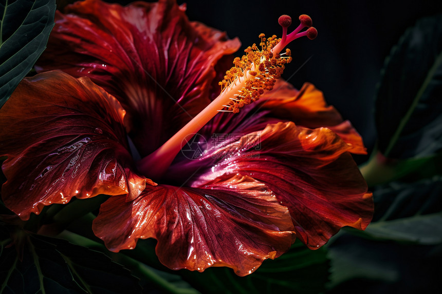 芙蓉花的特写镜头图片