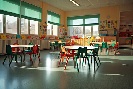 五颜六色的幼儿园活动室背景图片