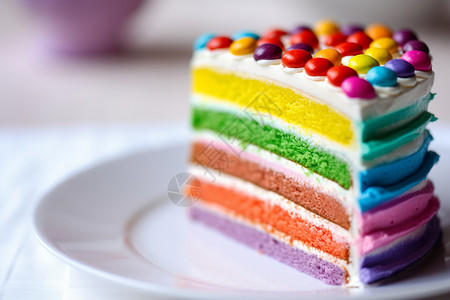 手工烘焙的彩虹蛋糕图片