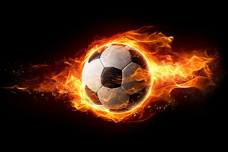 燃烧的足球背景图片
