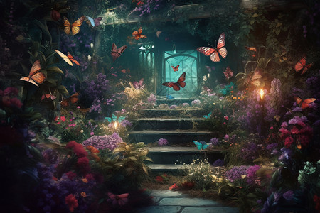 妖娆梦幻的蝴蝶园高清图片