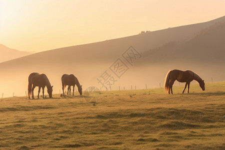 大草原上的马匹高清图片