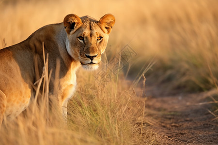 野生狮子非洲大草原上的狮子背景