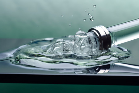 透明酒瓶素材透明液体滴落泛起涟漪设计图片