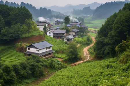 农村田野的自然景观图片