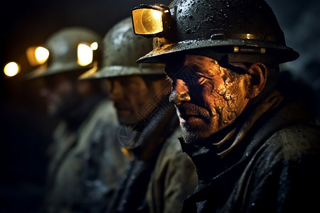 地下煤炭开采的矿工图片