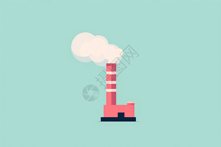 工业排污发电厂的排污管道插画