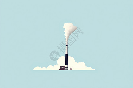 工业发电厂烟囱插图图片