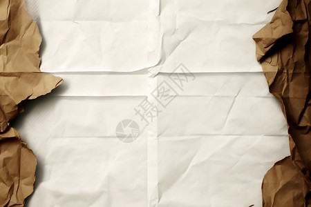 折叠纸书写褶皱的棕褐色纸张背景