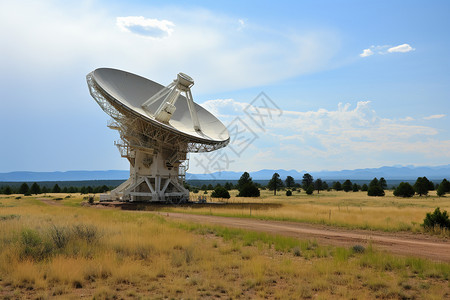 北斗卫星系统土地上建造的雷达系统背景