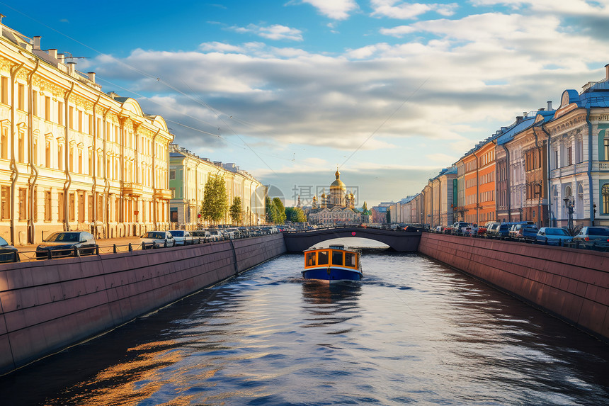 阳光明媚下的圣彼得堡图片