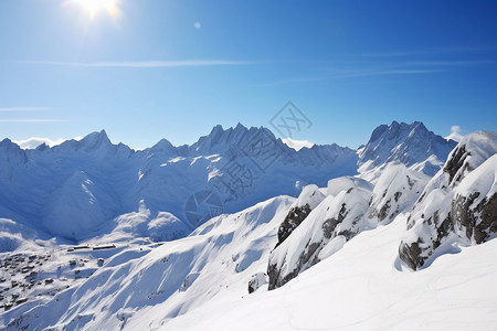 冰雪与山川背景图片