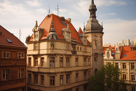 欧洲城市的复古建筑图片