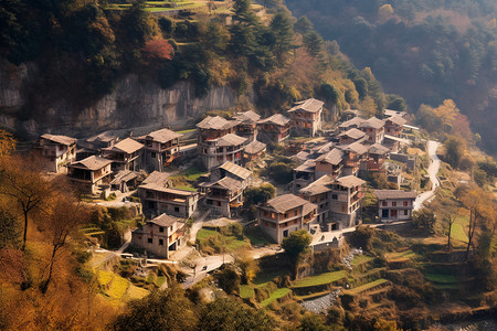 美丽的高原山村景观图片