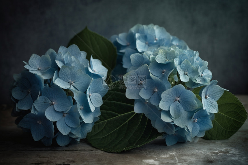 美丽的蓝色绣球花图片