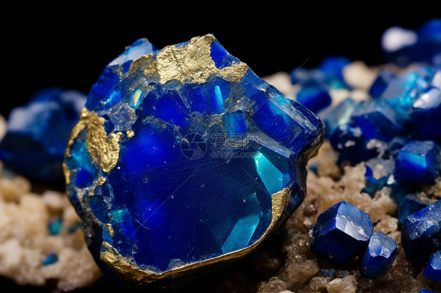 蓝色地质宝石图片