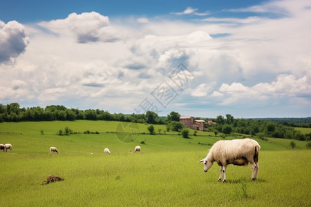 农村户外放牧的羊群图片