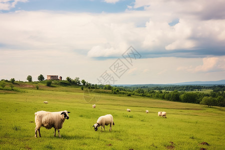 夏天草原上的畜牧业图片