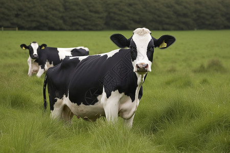 辽阔草原上的奶牛特写高清图片