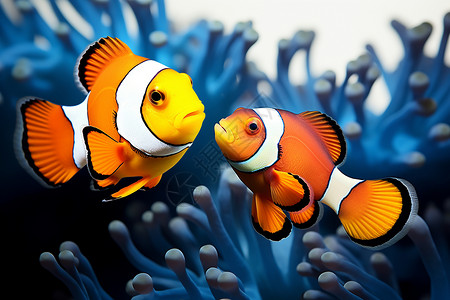 海底珊瑚中的小丑鱼图片