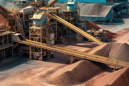 岩石采矿厂商业生态高清图片