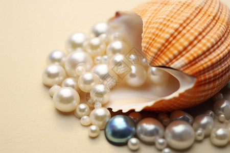 优雅的珍珠贝壳图片