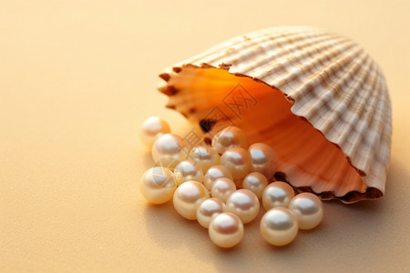 珍珠贝壳背景图片