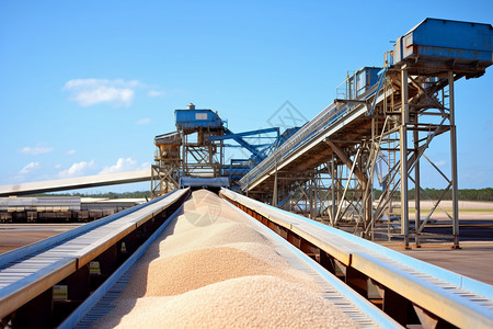 制造运输盐的工厂高清图片