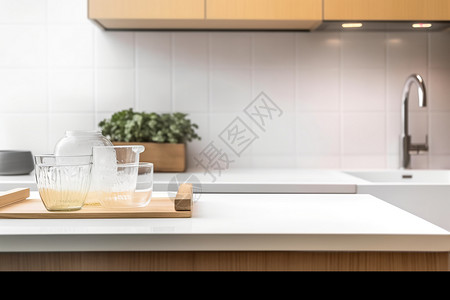 现代简约的厨房设计高清图片